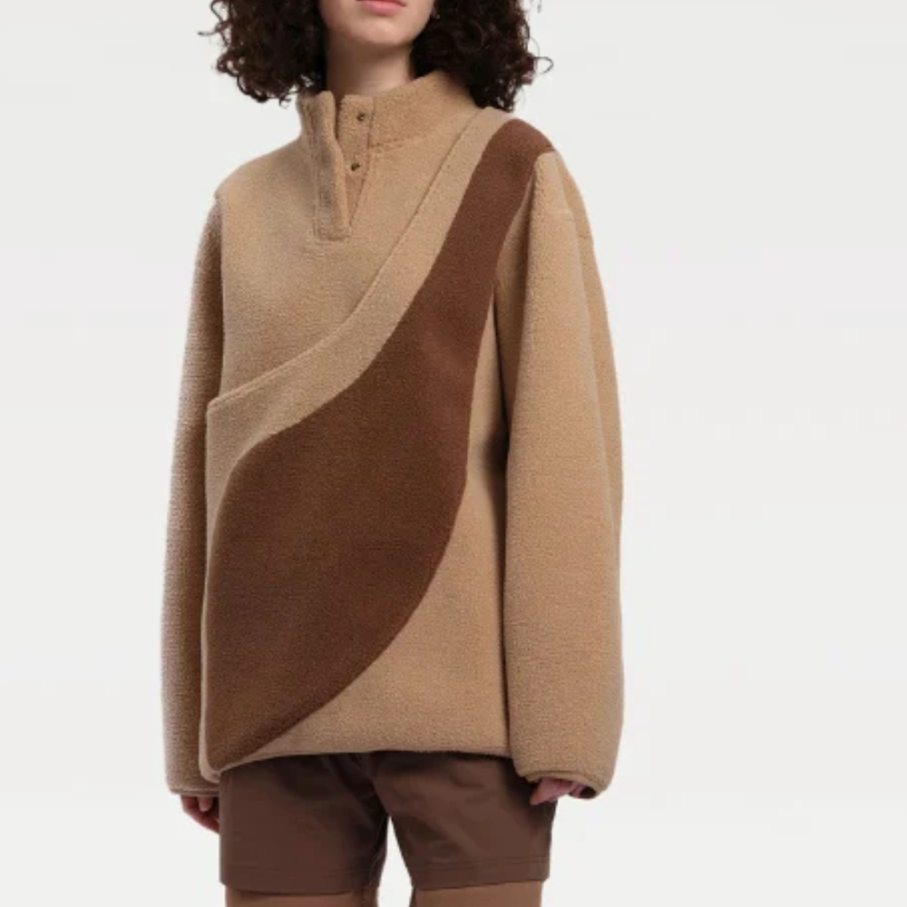 Riikyu Tan and Brown Oversized Pet Carrier Jacket.